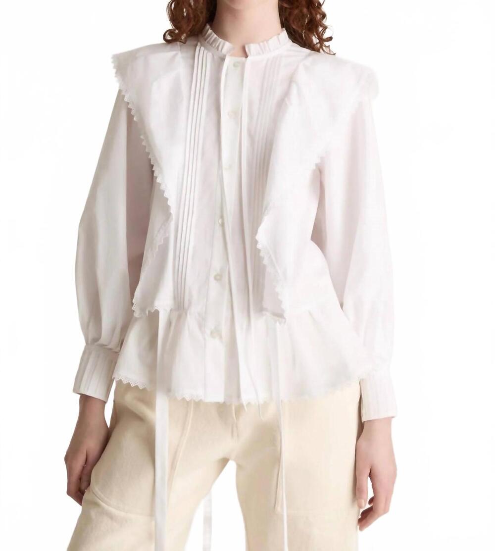 NEW LEE MATHEWS emilie button-up shirt blouse in natural